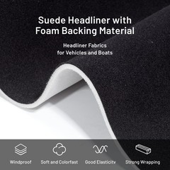 Hiksuky Auto Headliner Fabric96“ L × 60” W Ultra-Fine Velvet wi