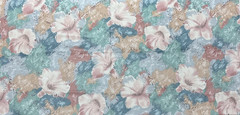 Vtg 80s Stanley King Pink Green Floral Polished Cotton Drapery Fabric BTY #32