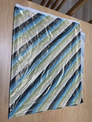 2 YARDS GREEN BLUE DIAGONAL LYCRA SPANDEX FABRIC 4 WAY STRETCH 44″ WIDE UNUSED