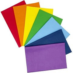 7 Pcs 18×21 Inch Cotton Fat Quarters Bundle Solid Rainbow Patchwork Sewing