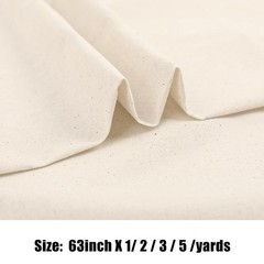 100% Cotton Muslin Fabric, 60 Inch X 5 Yards Unbleached Muslin Linen Fabric b…