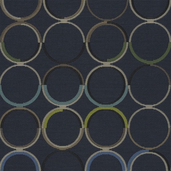 Designtex Pinball Navy Modern Blue Contemporary circles Upholstery Fabric