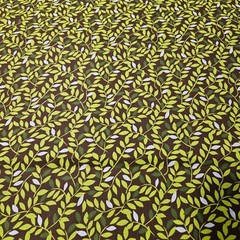 Green Leaves on Brown BTY Unbranded 100% Cotton Fabric
