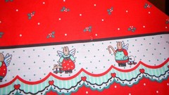 Daisy Kingdom Fabric Honey Bunny Double Border Red Christmas 1 Yd 14″x44″ w/FLAW
