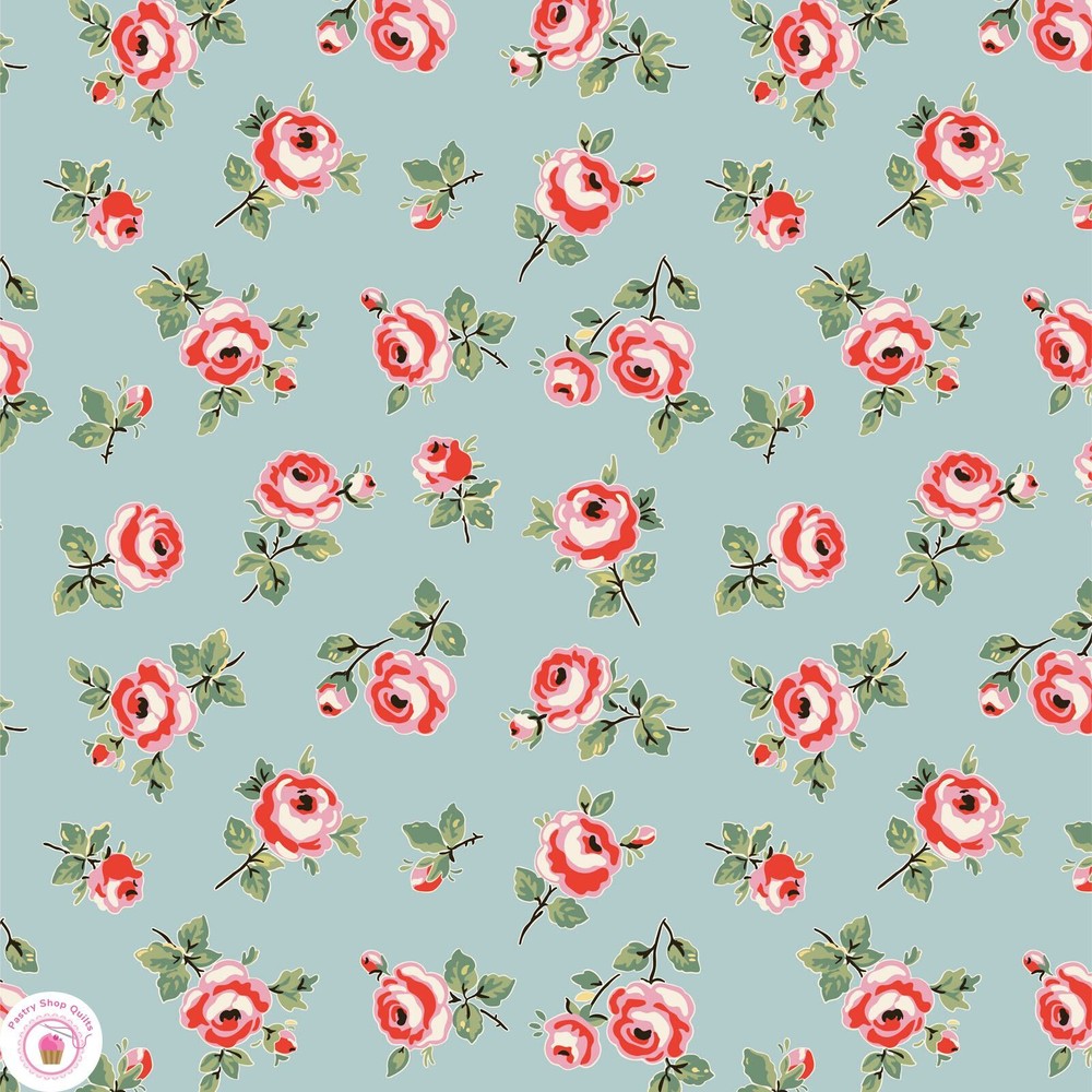 Poppie Cotton MY FAVORITE THINGS 23714 Blue ROSE PETALS Quilt Fabric