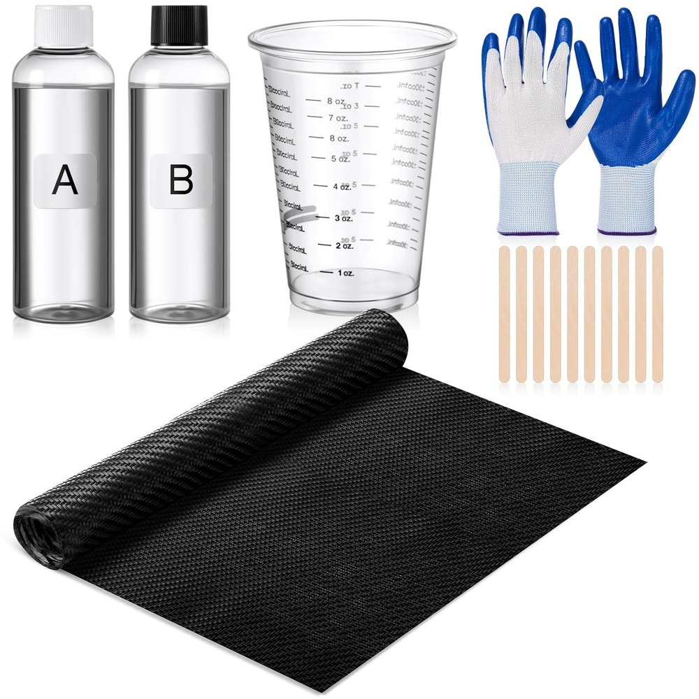 15 PCS Carbon Fiber Repair Kit 59×12 Inch 3k 200g Sheet 16oz Epoxy Resin