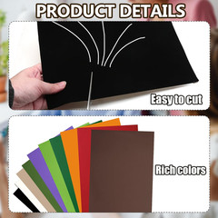 20 Pcs 8 X 12 Inch Felt Fabric Sheets, Black Square Felt Sheets | 21 X 30Cm Wide
