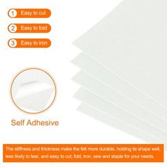 Adhesive Felt Fabric Felt Sheets 30cmx20cm Creamy White 10 Pcs