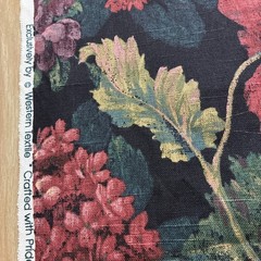 VTG Fabric By Western Textile Screen Printed 100% Cotton Floral Made In USA 9 Yd