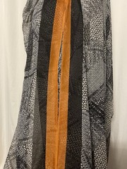 100% Silk Chiffon Geometric Patchwork Mosaic Grey White Fabric By The Yard 54″ W