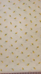 Vtg 1980’s Yellow Petite Rose Fabric Cotton 40″ wide x 30″ long