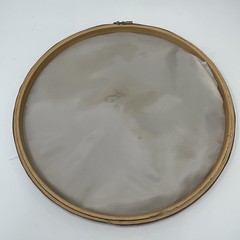 Vtg Set of 3 Hoop Fabric Wall Art Mallard Duck Decor Ruffled Lace Round Cabin