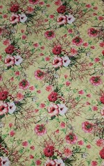 Wool Blend Floral Printed Thick Winter Spun Soft Fabric 45”W Sold BTY Mustard