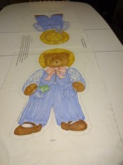 Vintage Cranston Print Works Theodore Storybook Bear Cut & Sew Fabric Panel NOS