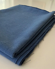 Romo Washable Linara Designer Woven Fabric in Venetian Blue Remnant, 1.2 Yd, New