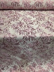Fabric Sold By The Yard Pink Metallic Floral Flowers Brocade For Dress Upholster