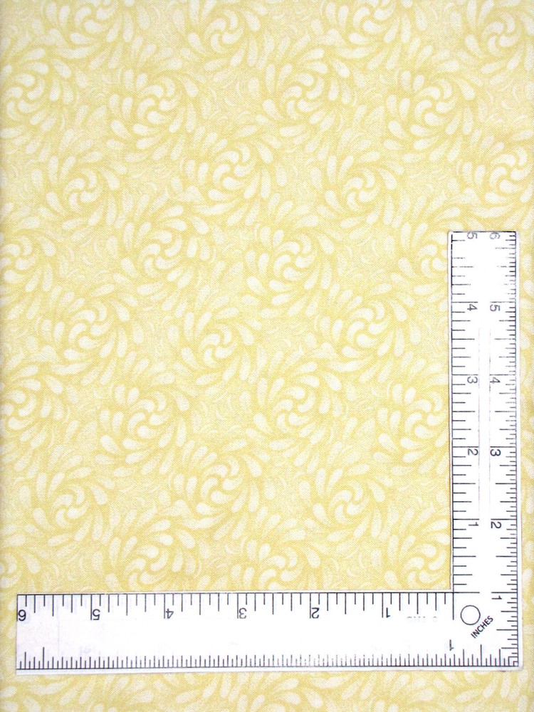 Floral Swirl Fabric 14″ Length Yellow Cottage Charm Cotton Timeless Treasures