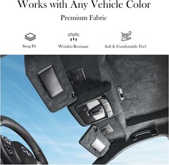 for Car Roof, 54″x60″ Dark Grey Material | 1/8″ Foam Backed Suede, Soft Touch…