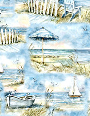 COASTAL SANCTUARY”#39782 421 THE OVERALL PRINT SOLD BTY