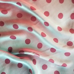 Polka Dots on Iridescent Silk Chiffon – TWO COLORWAYS! Bronze/Navy, Teal/Wine