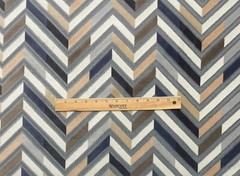 BRENTANO PANDORA SPHINX CHEVRON VELVET GRAY BEIGE UPHOLSTERY FABRIC BY YARD 50″W