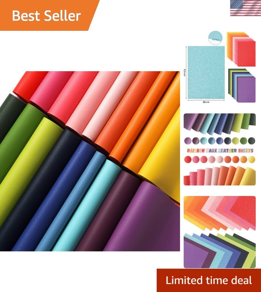 Vibrant Faux Leather Craft Sheets – 18 Beautiful Colors, Perfect for DIY Gifts!