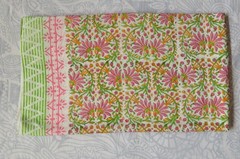 NO TARRIF CHARGES 100%✅ZK_164 Hand Block Floral Print 100%Cotton 5 Yard Fabric