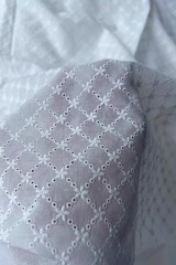 Cotton Embroidered Cutwork Eyelet Lace Fabric Floral Dress Wedding Kids Craft