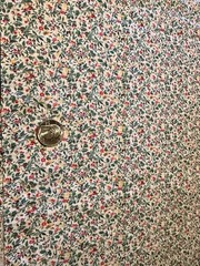VTG Green Leaf Calico 14” X 42”Yd Cotton Soft PREWASHED RARE Small Print