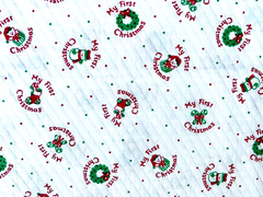 Quilted Nursery Baby Fabric Mini Print – MY FIRST CHRISTMAS – 60 ” W x 39″L