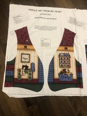 Needle Art From My Heart Vest Fabric Panel 36” X 57” New