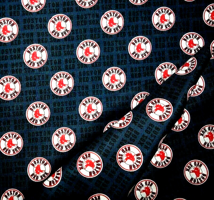 Boston Red Sox MLB Sports Mini Print Fabric WIDE FQ (18″ x 28″) 100% Cotton New