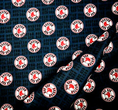 Boston Red Sox MLB Sports Mini Print Fabric WIDE FQ (18″ x 28″) 100% Cotton New