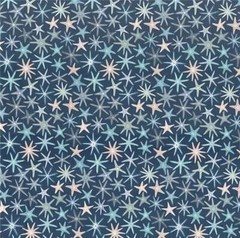 Lewis & Irene – Ocean Pearls – Starfish W/ Pearl Metallic – Dark Blue, BTY