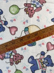 Fabric RARE VTG 90s N Erlanger Blumgart Bears with Balloons Cotton Flannel 36×44