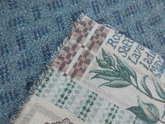 Vintage Furniture Upholstery Fabric Herbs Embroidered Floral 11.5 yds 56″ x 415″