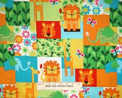 Giraffe Lion Elephant Animal Fabric Michael Miller Wild Kingdom Cotton Yard
