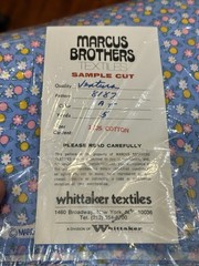 VTG Marcus Brothers Textiles Sample Cut 8187 Light Blue Flower Daisies – 5 Yards