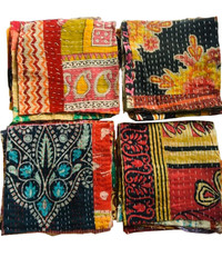 50pcs Kantha Fabric SNIPPET Pack-Kantha Scrap fabric-Scrap Junk Journal-Vintage