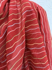 Vtg 1970s Liberty Of London Cotton Batiste Abstract Stripe Rust 32”x 4+ yds New