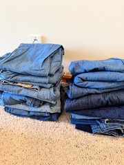 28 Pounds Fabric Denim Crafts Sewing Projects Lot
