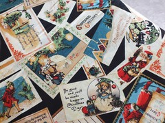 2.5 yd Blocks Labels Wilmington Christmas EMPORIUM GRAPHIC 45 cotton quilt black