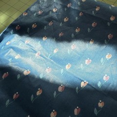 Vintage Stanley King Studio Blue Pink Chintz Fabric 2 yards +16″x 54″w