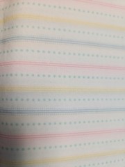 100% Cotton Nursery White Pastel Striped Dots Fabric Pink Yellow Blue Teal