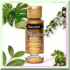 2-Ounce Gold Acrylic Paint with Metallic Finish