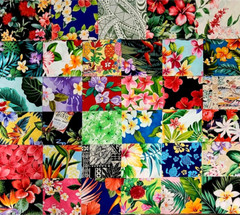 70Pcs Precut 6.5 Square 100% Cotton Fabric Beautiful Hawaiian Print For Quilting