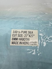 Lot of 15 New 100% Pure Silk Habotai Fabric Squares 27×27 Light Blue Hong Kong