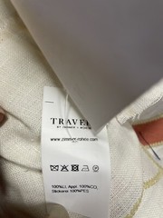 Travers Zimmer Rohde Linen Carson Tile 396 Peach Pink Upholstery Fabric 4yd