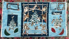 Vintage Lisa McCue Woodland Winter Fabric Panel SSI Quilting Sew Kit 23×44”
