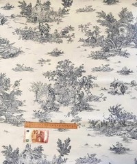 Tablecloths and Fabric by the Metre |Toile de Jouy Model 1 Color Red | MADE IN ITALY
